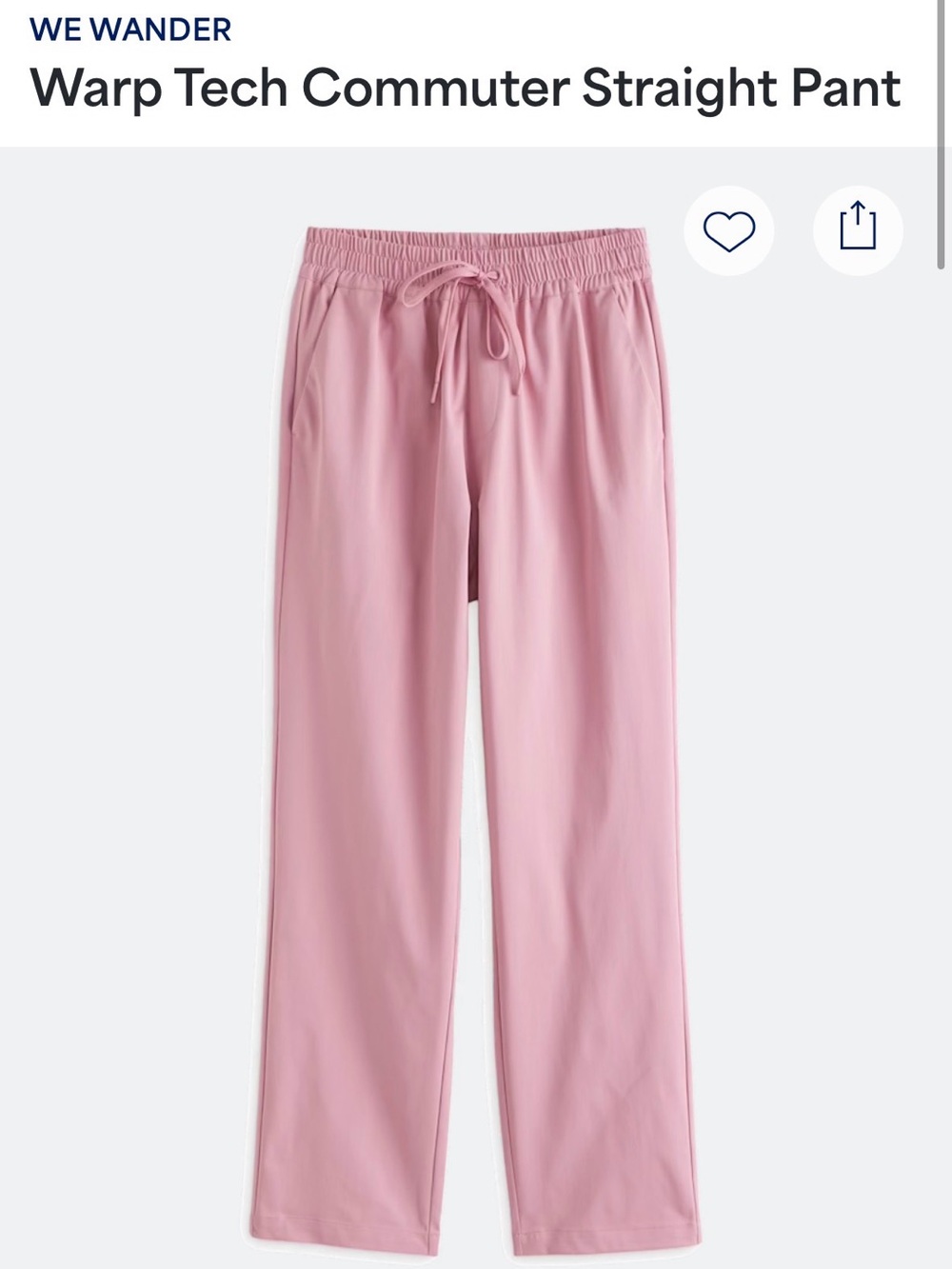 We Wander Pink Warp Tech Commuter Straight Pants